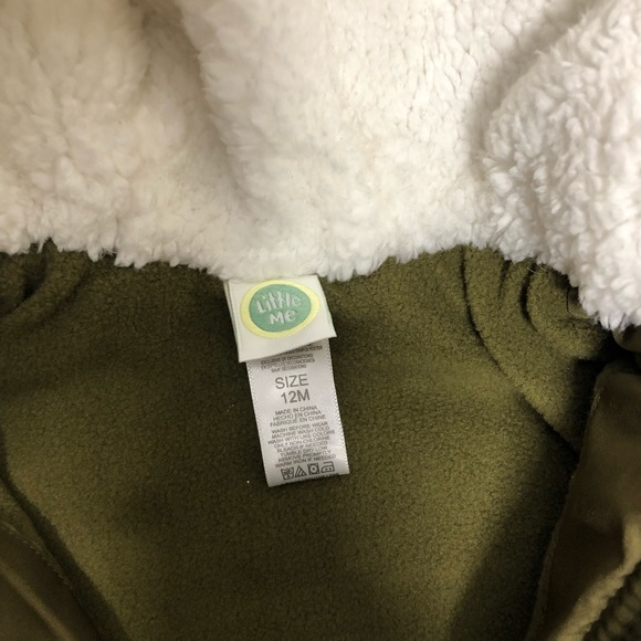 Little Me Baby Olive Green Puffer Jacket - Picture 2 of 2